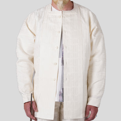 Square neck Shirt White Lattice