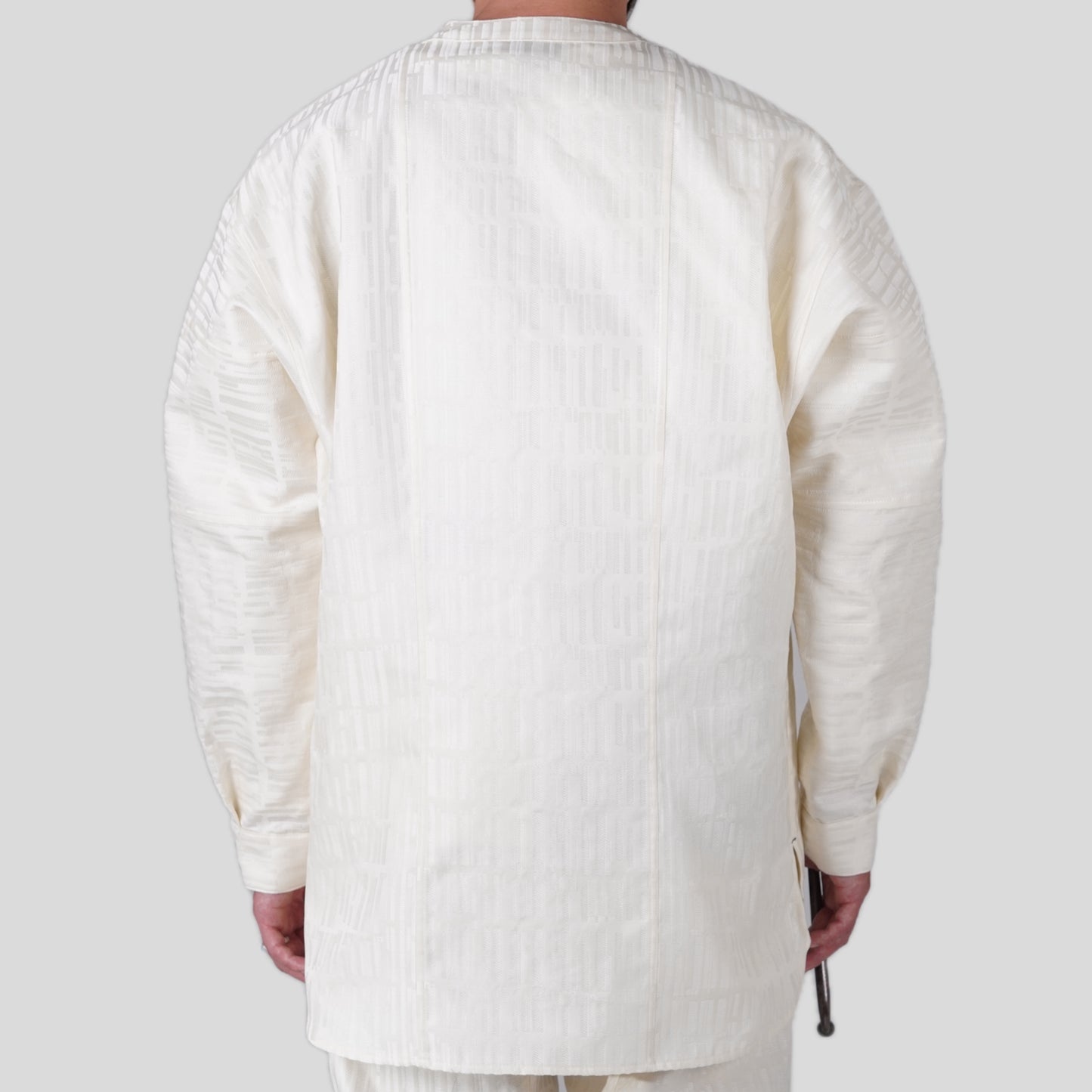 Square neck Shirt White Lattice