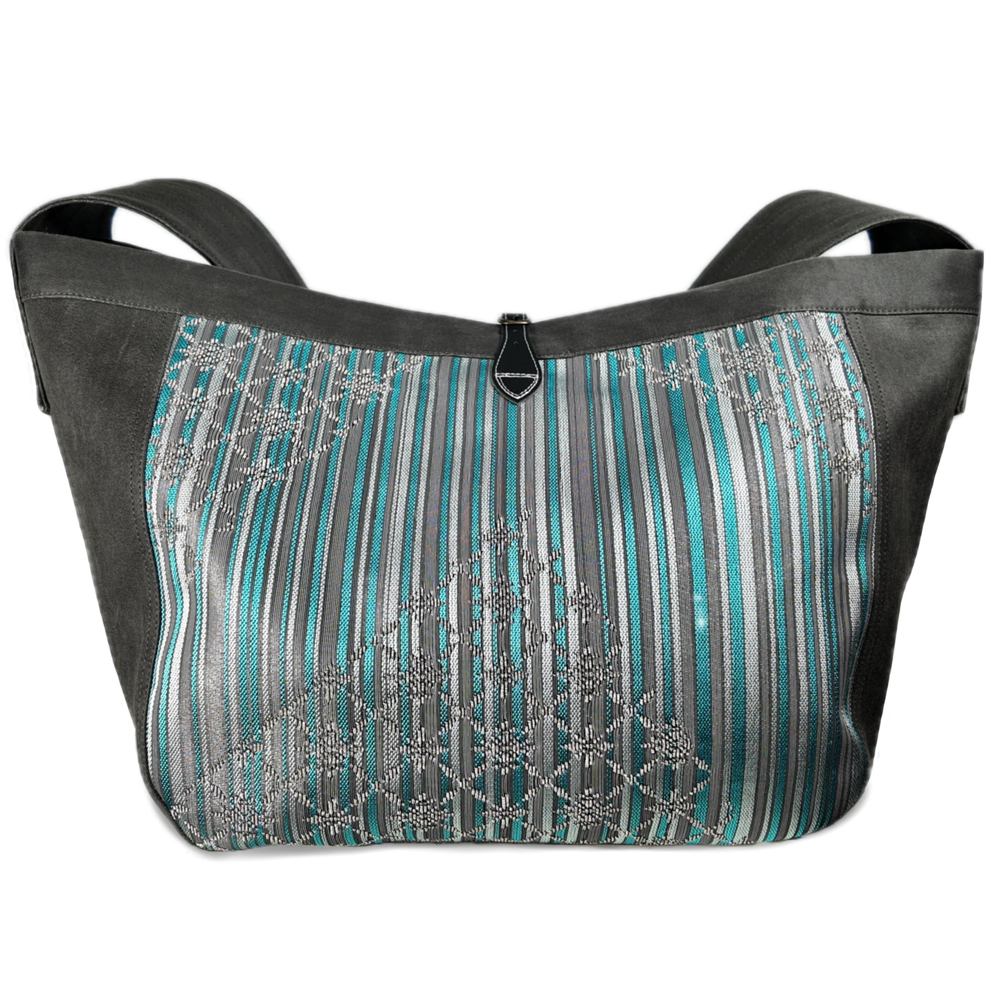 Messenger Bag silver & blue 2