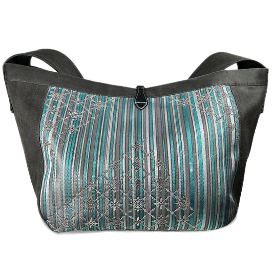 Messenger Bag silver & blue 2