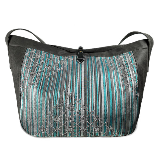 Messenger Bag silver & blue